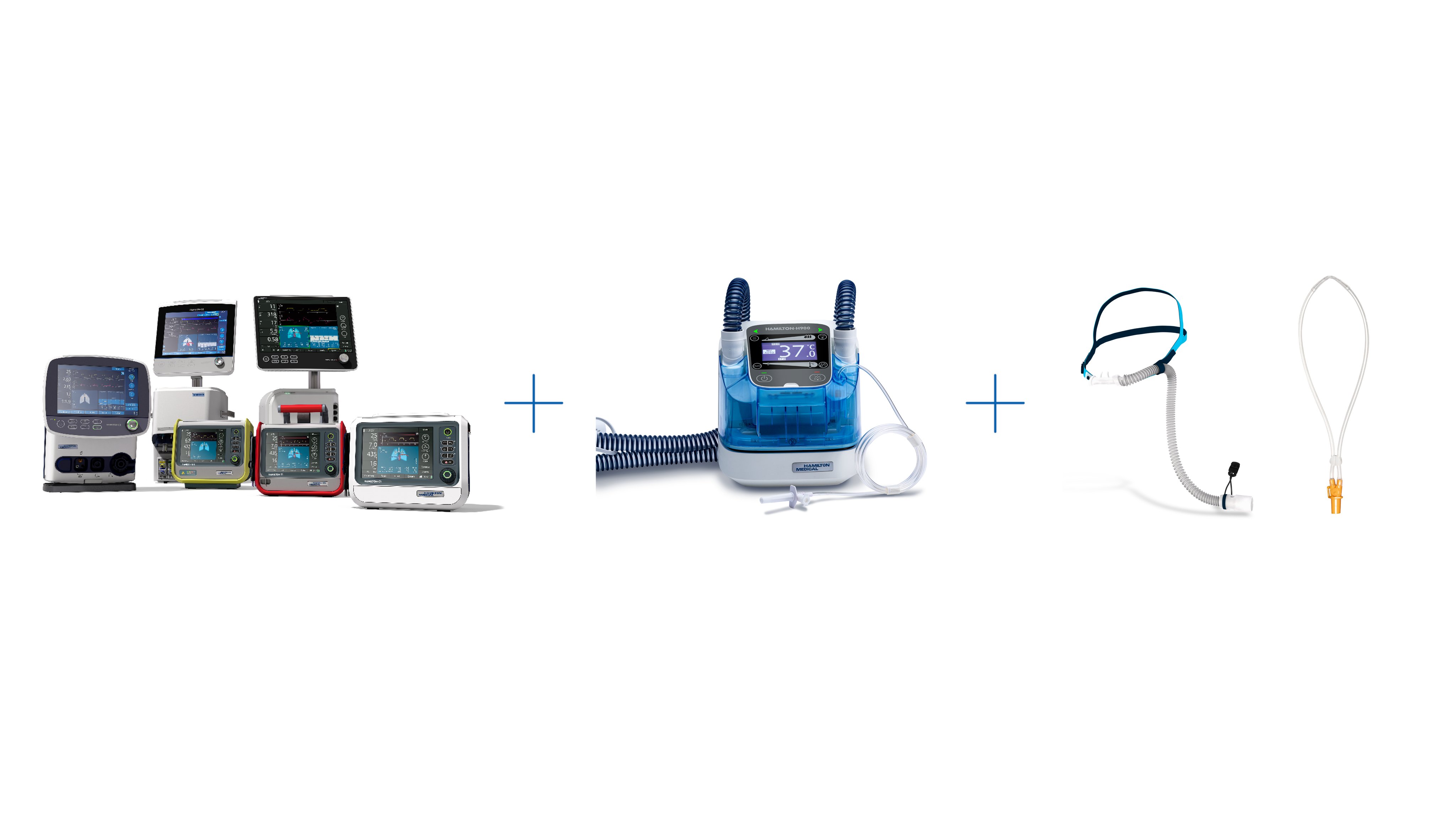Hamilton Medical Beatmungsgeräte mit HFOT-Modus | HAMILTON-H900 für aktive Befeuchtung | In2Flow und NuFlow Interfaces