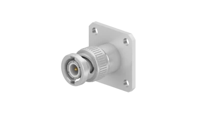 COAXIAL CONNECTOR, BNC, 50 Ohm, Straight panel receptacle, plug (male), flange mount