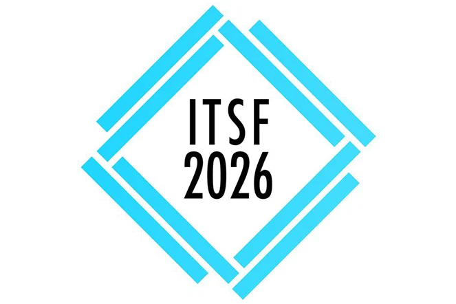 Logo ITSF 2026 with a light blue frame Logo ITSF 2026 with a light blue frame