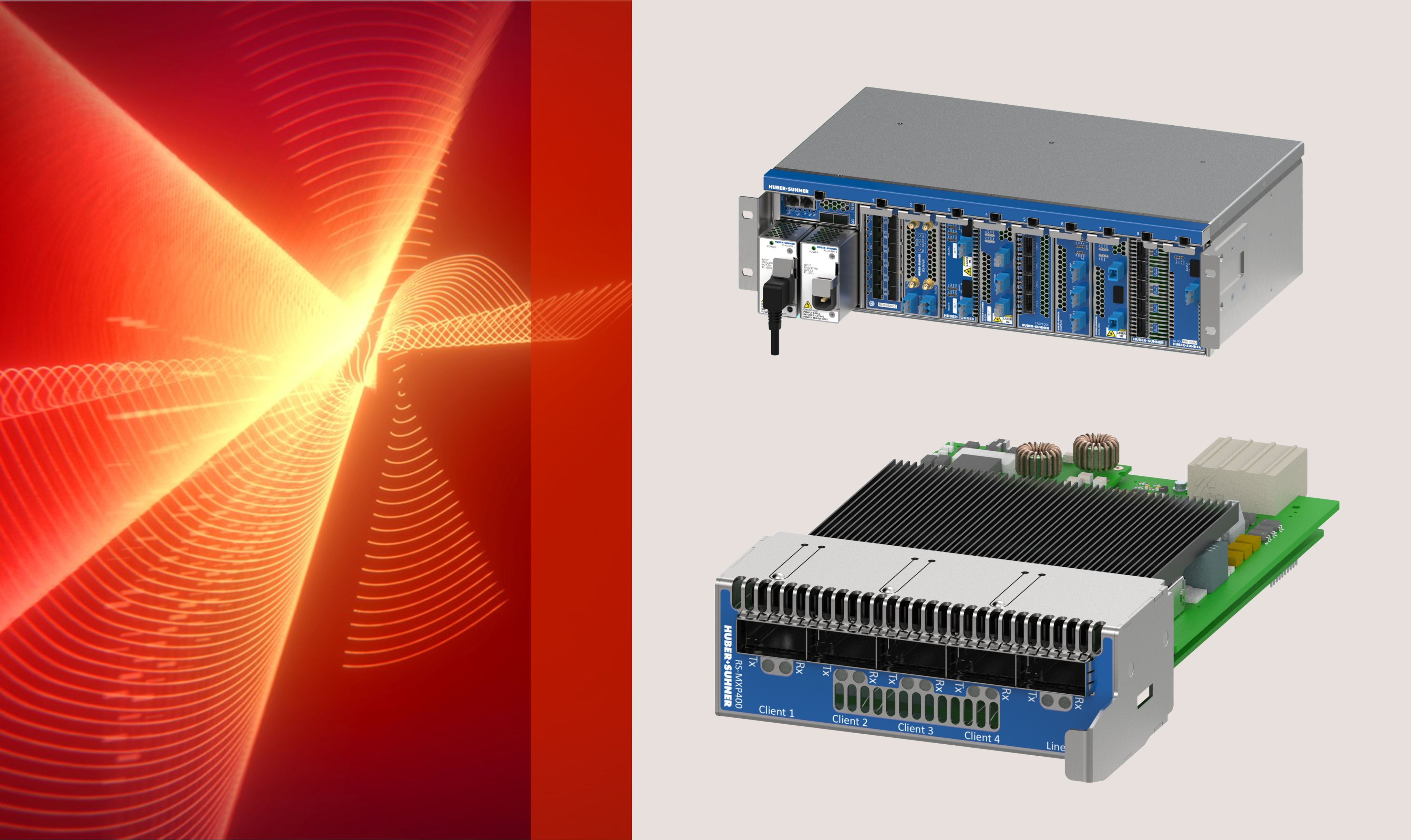 Image of CUBO system hardware modules with optical network components