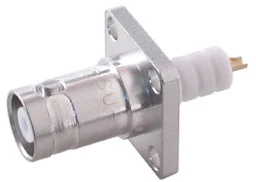 COAXIAL CONNECTOR, H4, 50 Ohm, Straight panel receptacle, jack (female), flange mount