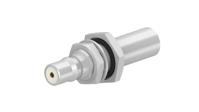 COAXIAL CONNECTOR, QMA, 50 Ohm, Straight bulkhead cable jack (female) feed through