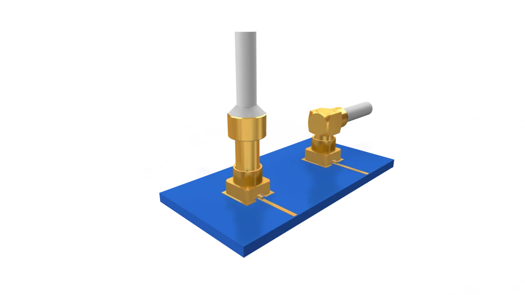 board-to-cable application - blue plate with 2 connectors attached