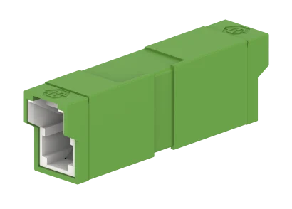 E-2000® adapter, SM, APC, configurable, simplex, green