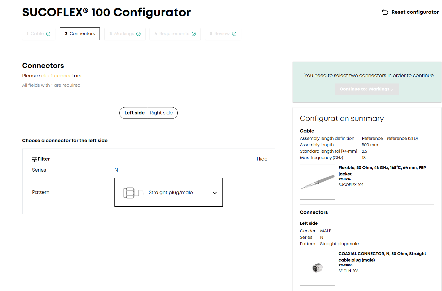 RF assembly configurators 2- select connector