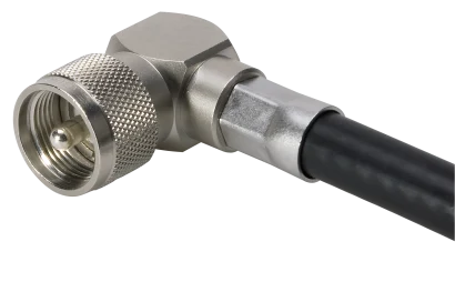 COAXIAL CONNECTOR, UHF, X Ohm, Right angle cable plug (male)