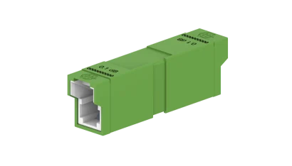 E-2000® adapter, SM, APC, 0.1dB, configurable, simplex, green