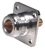 COAXIAL ADAPTER, N - SMA, 50 Ohm, Panel, jack / jack (female / female), flange mount