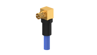 COAXIAL CONNECTOR, SMPM, 50 Ohm, Right angle cable jack (female)