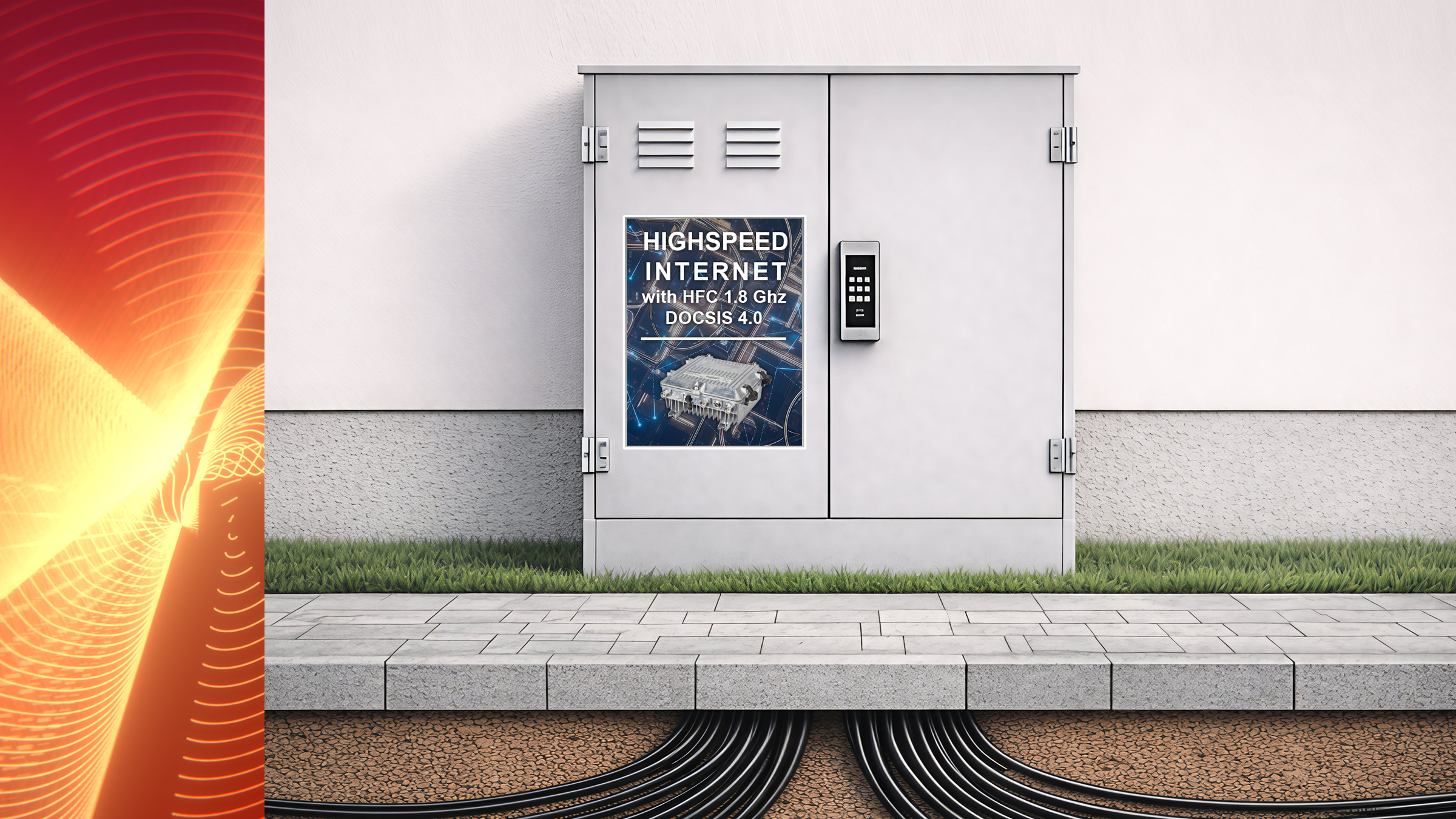 Outdoor HFC cabinet for high-speed internet connectivity