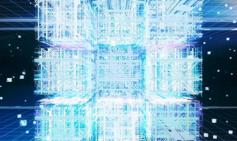 Abstract visualization of all-optical switching in a quantum communication network
