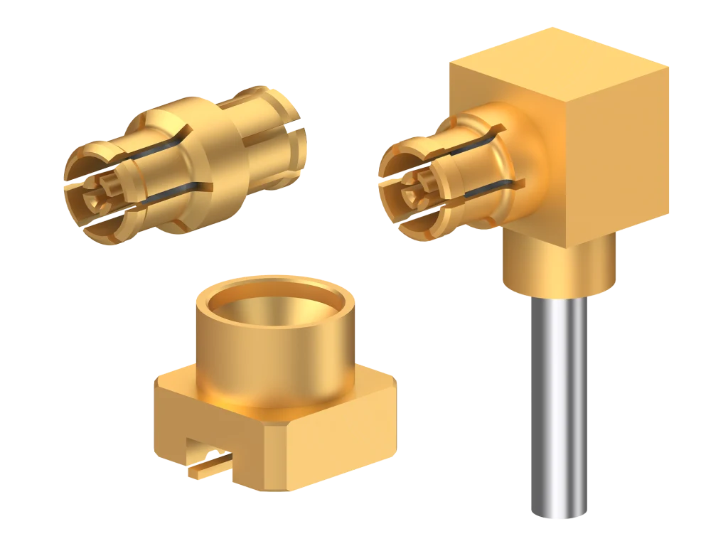 Three HUBER+SUHNER SMPM connectors