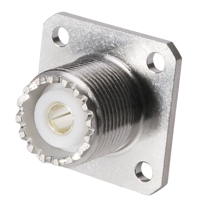 COAXIAL CONNECTOR, UHF, X Ohm, Straight panel receptacle, jack (female), flange mount