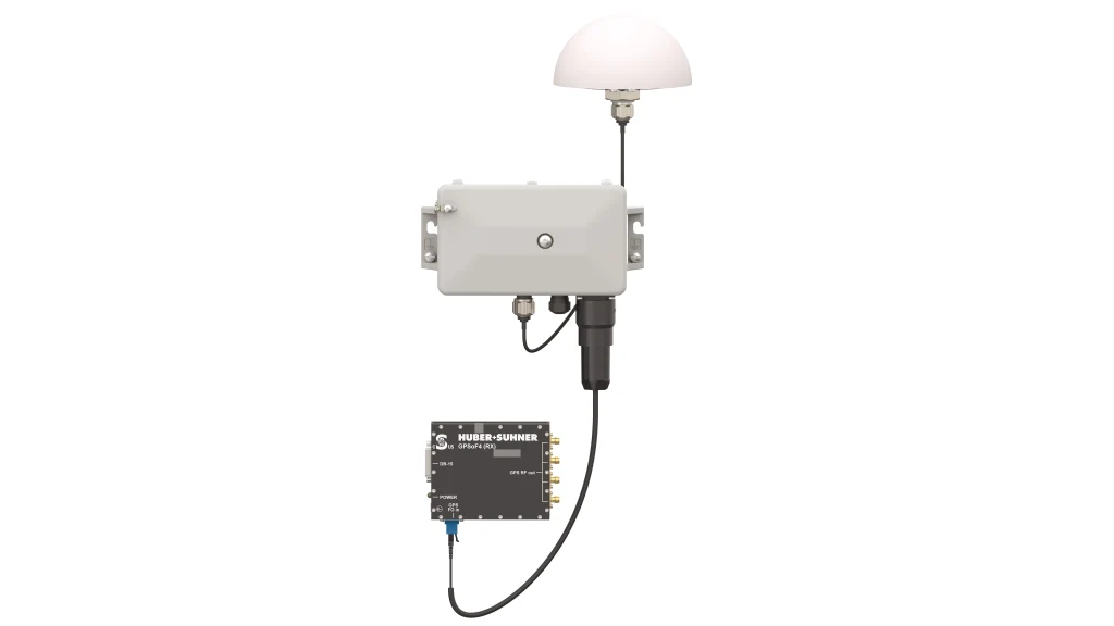 Abstrakte HF-Signalwellenform zur Darstellung von Hochfrequenz-Board-to-Board-Konnektivität und Signalperformance.