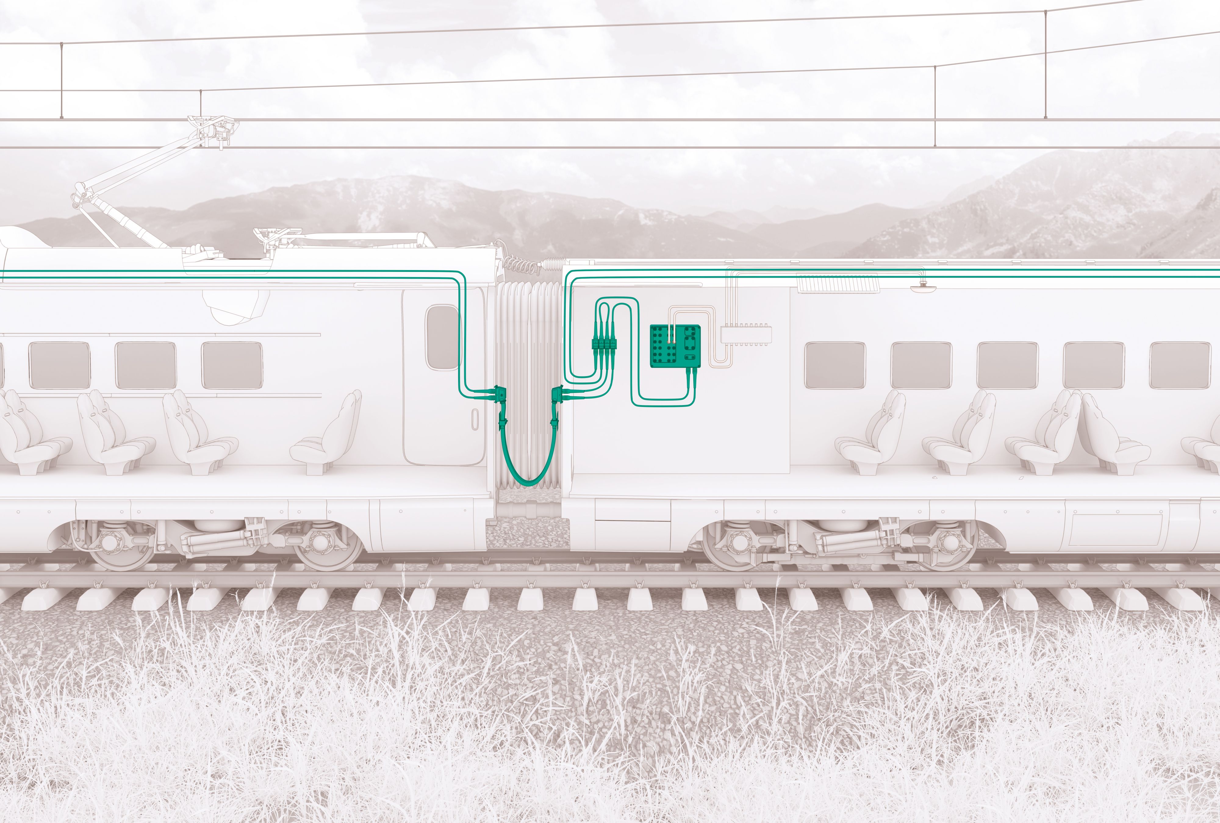 High speed train highlighting inter-vehicle jumper solutions