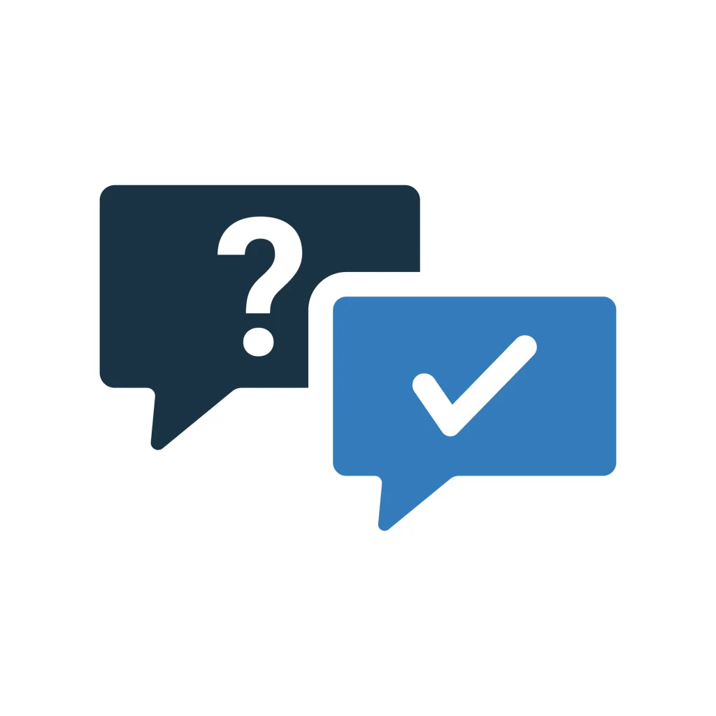 black question and blue answer icon black question and blue answer icon