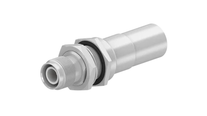 COAXIAL CONNECTOR, TNC-reverse, 50 Ohm, Straight bulkhead cable jack (female)