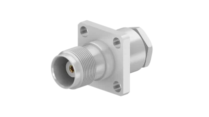 COAXIAL CONNECTOR, TNC, 50 Ohm, Straight panel cable jack (female), flange mount