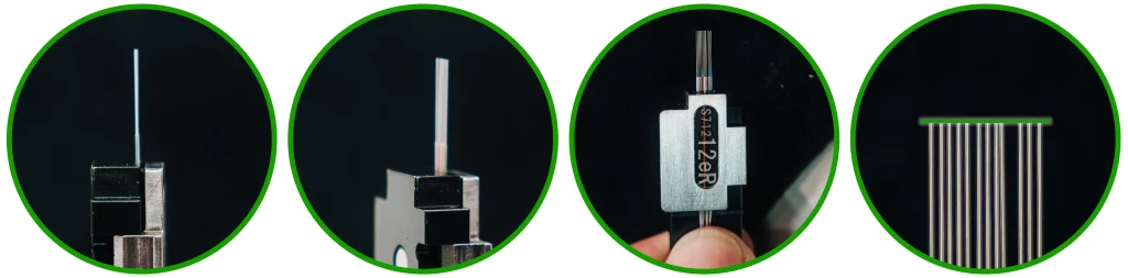  Post-cleave inspection shown in four circles 