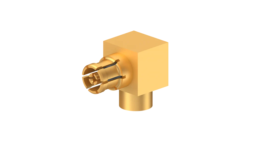 COAXIAL CONNECTOR, SMPM, 50 Ohm, Right angle cable jack (female)