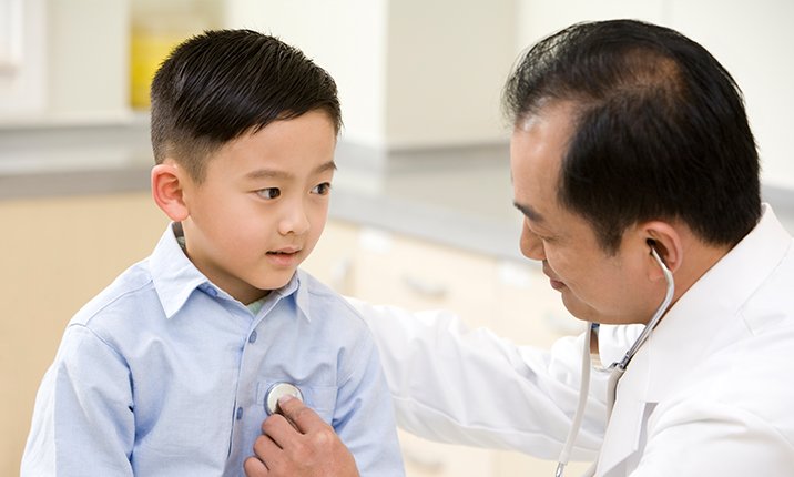 Doctor Examines Young Patient with Stethoscope in Office