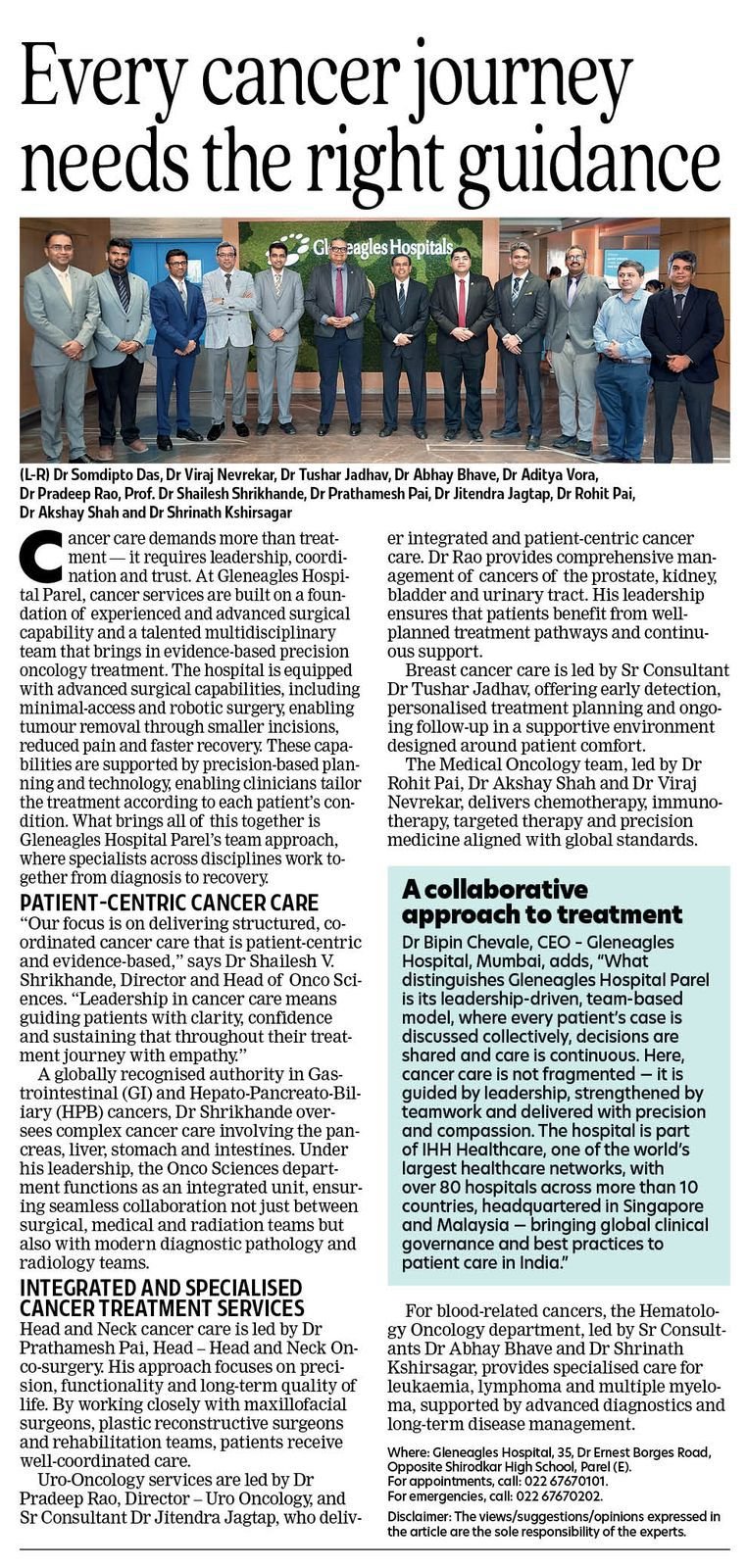 Every Cancer Journey Needs the Right Guidance