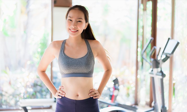 Healthy woman after weight loss