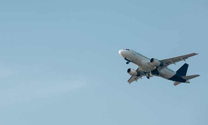 Airplane in Flight on Clear Blue Sky Day