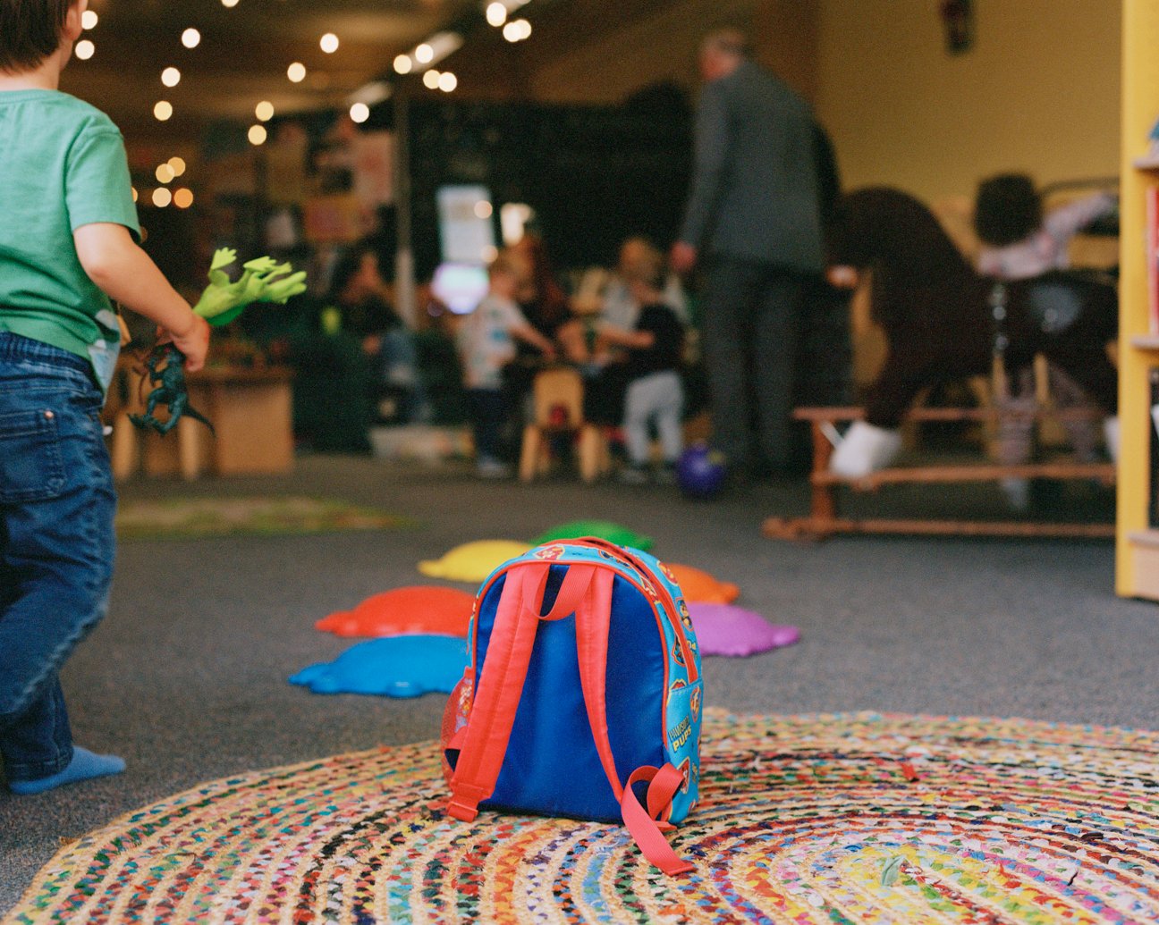 A Tots, Tea and Toast playtime session for under 5’s in the library at North Birkenhead Development Trust, Wirral. Image by Matt MacPake.