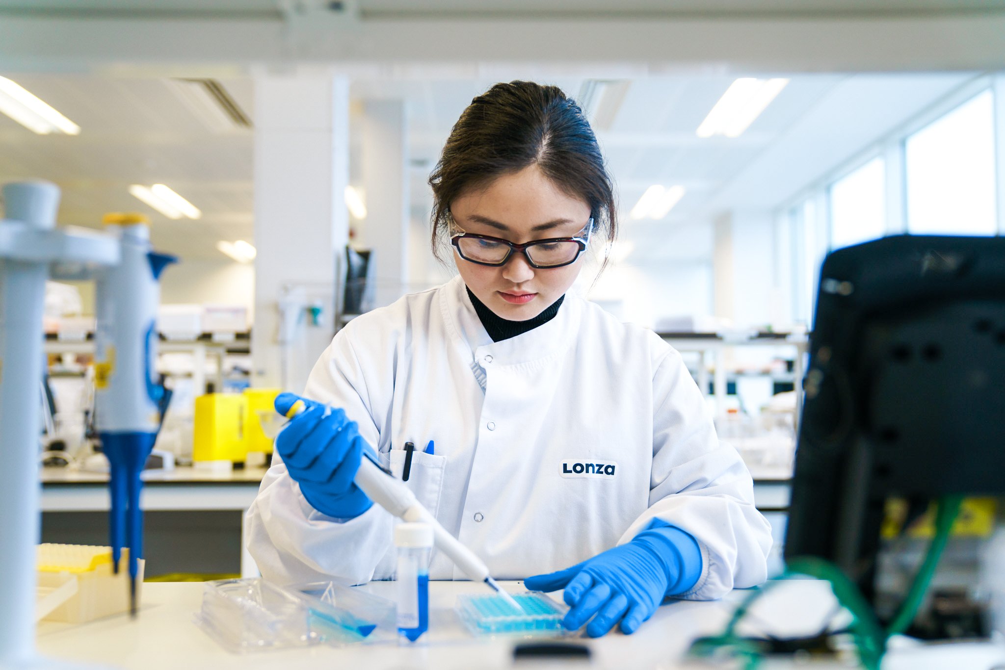 Early Development lab worker in Lonza Slough