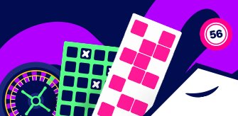 Abstract lotto tickets and a roulette wheel