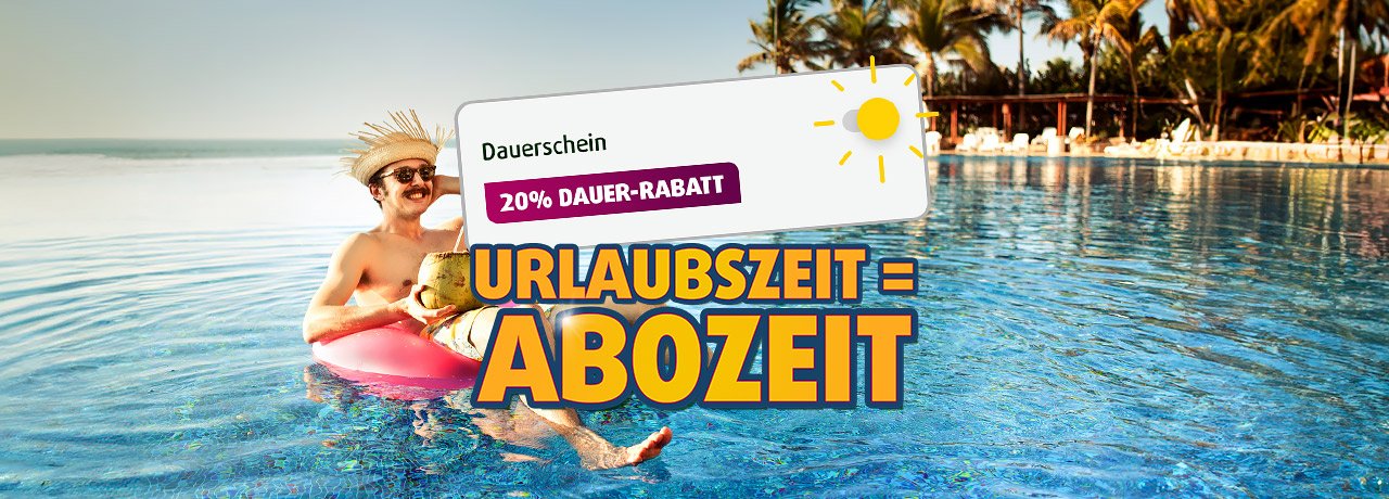 Urlaubszeit = Abozeit mit unserem 20 % Dauer-Rabatt auf alle Abos