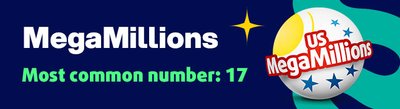 MegaMillions most common number: 17