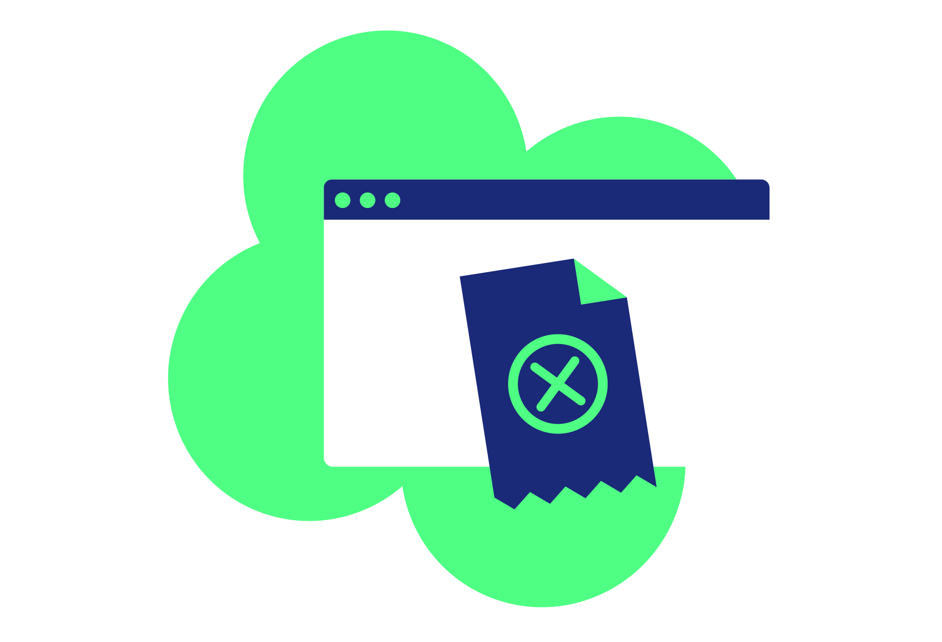 Illustration showing an error image representing that the site is not available