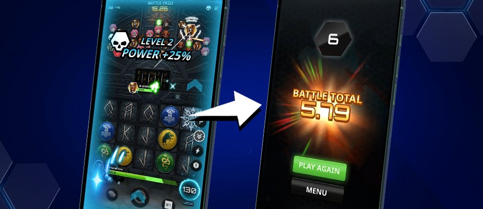 Level up, survive the battle and see your final Battle Prize result.