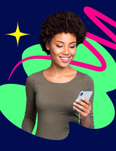 A woman with a phone in her hand