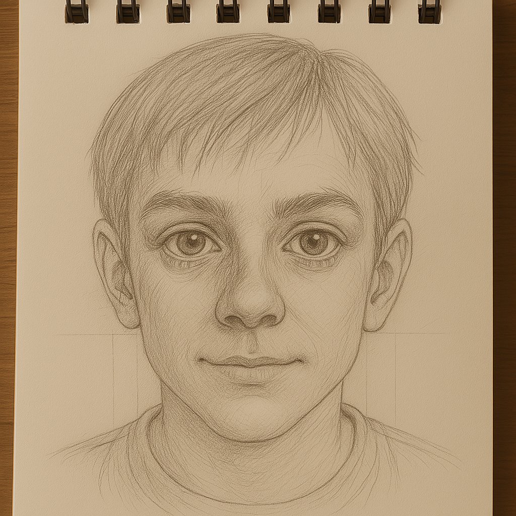 Portrait Ausarbeitung mit HB Bleistift