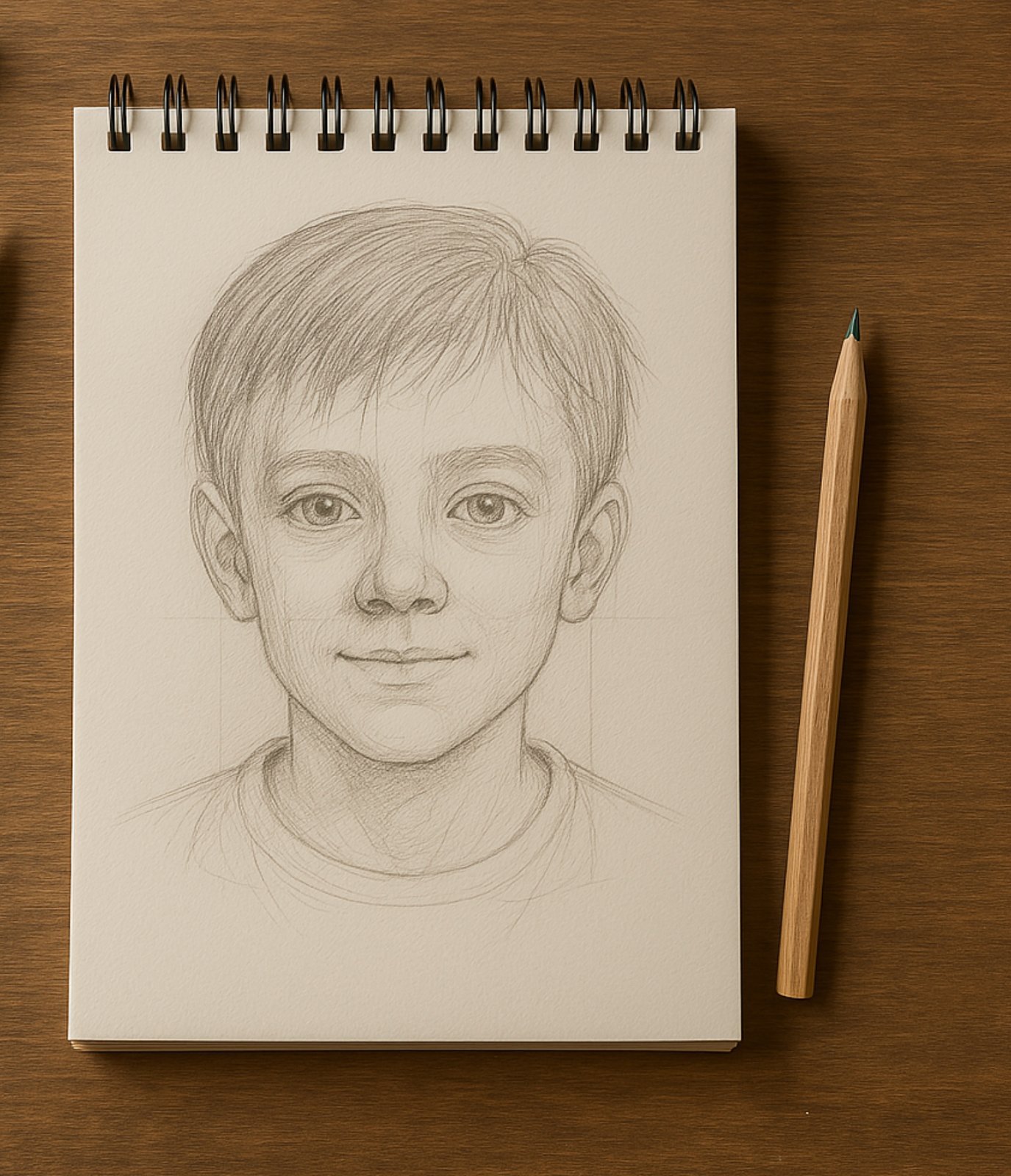 Vorzeichnung Portrait mit hartem Bleistift