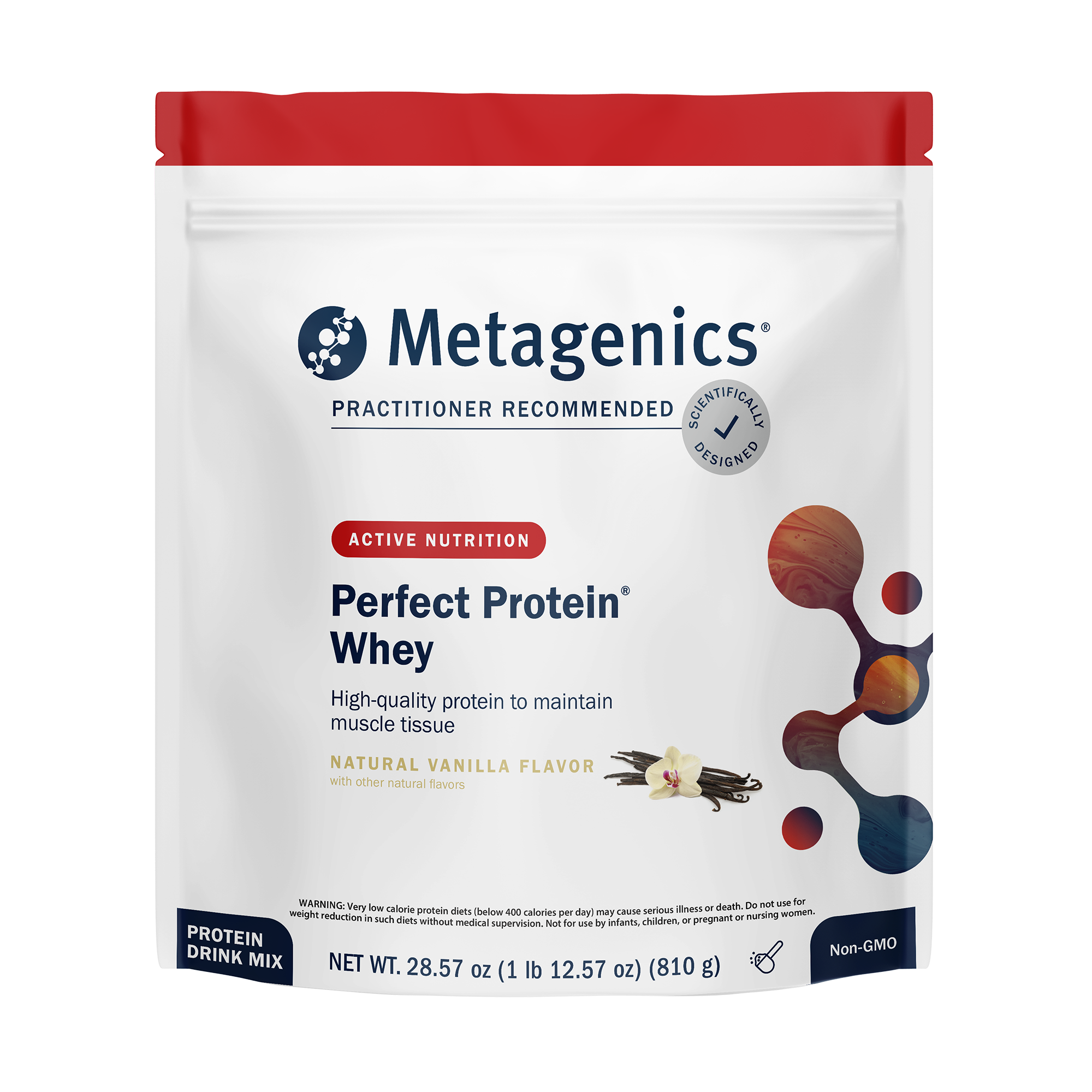 Metagenics Perfect Protein® Powder - Whey shown on the New Year page, high-quality protein for energy & muscle health, backed by our 60-day money back guarantee.