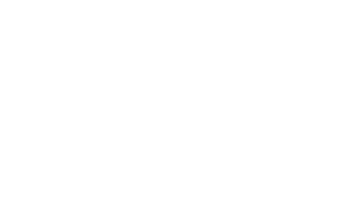 White abstract brush‑stroke marks forming soft curved lines behind a woman running, set against a light blue background.