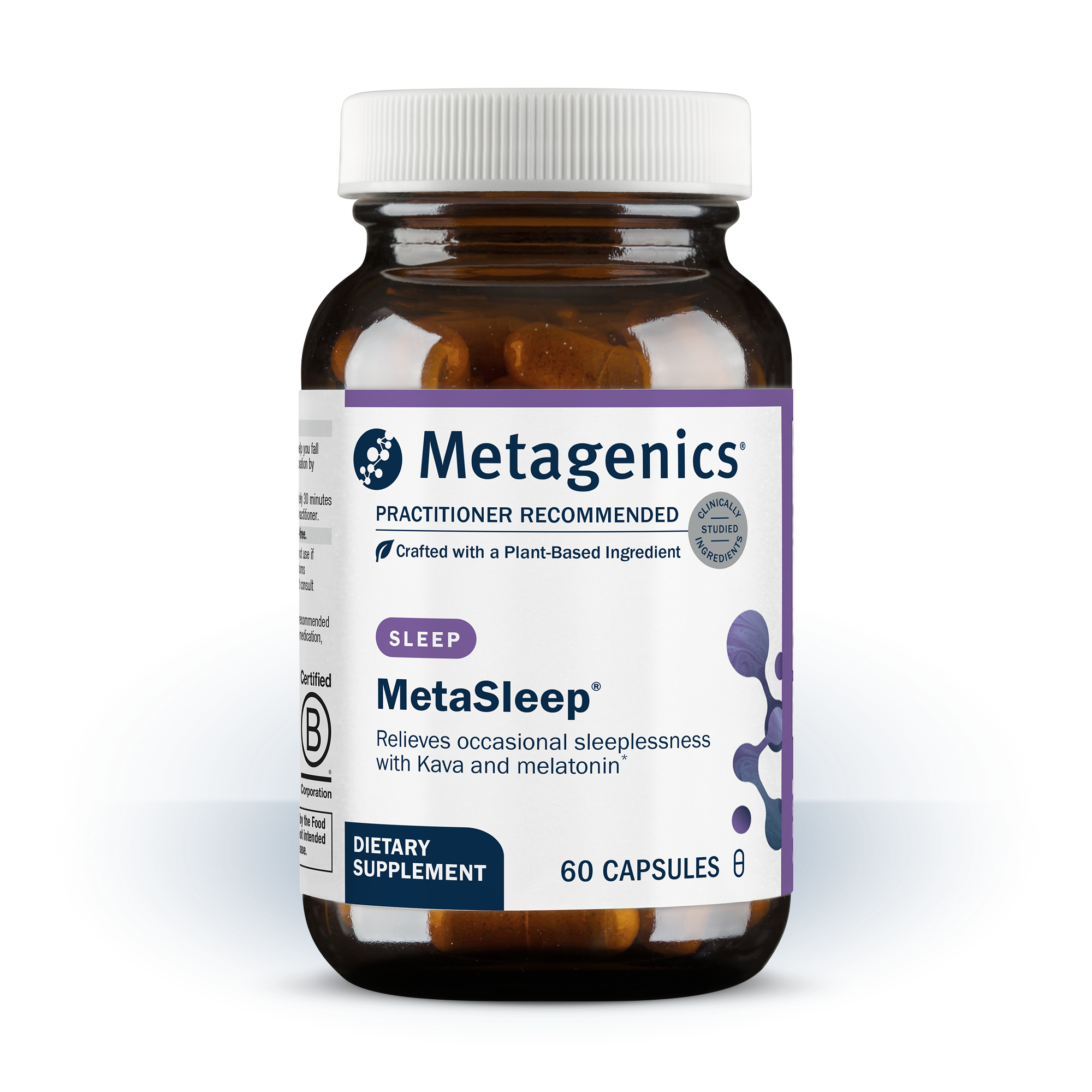  Bottle of Metagenics MetaSleep™—60 capsules. Helps you relax, fall asleep, and stay asleep.
