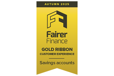 Fairer Finance Autumn 2025 award for customer experience in savings accounts