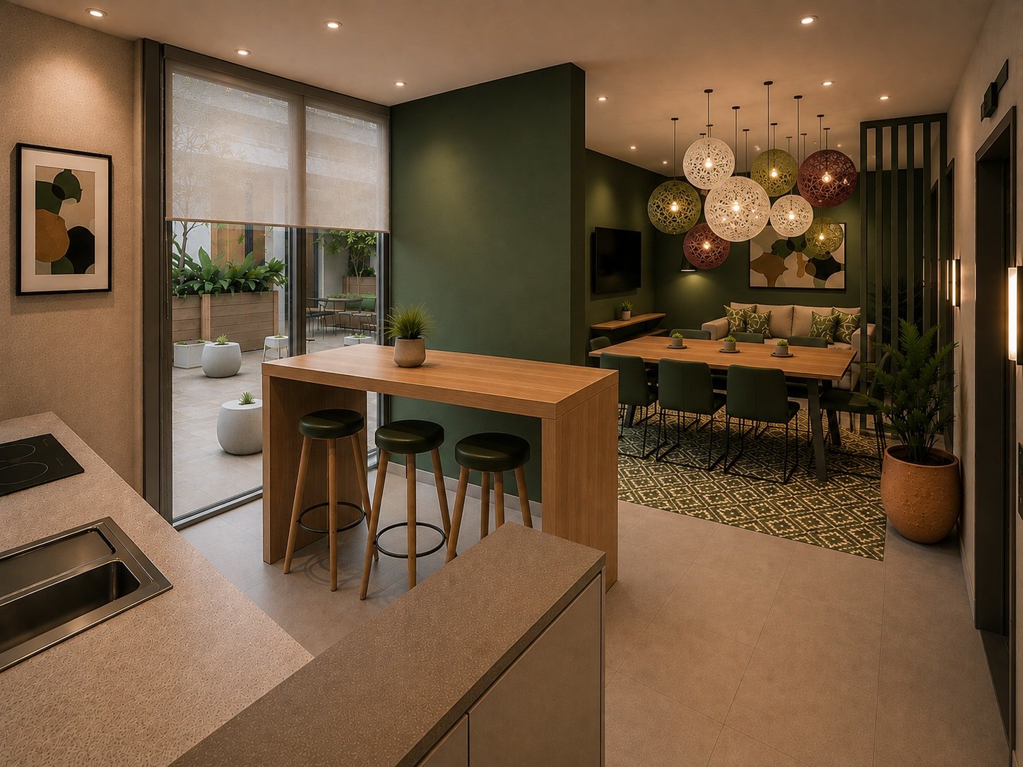 Kitchen/lounge at The Crest on Windsor