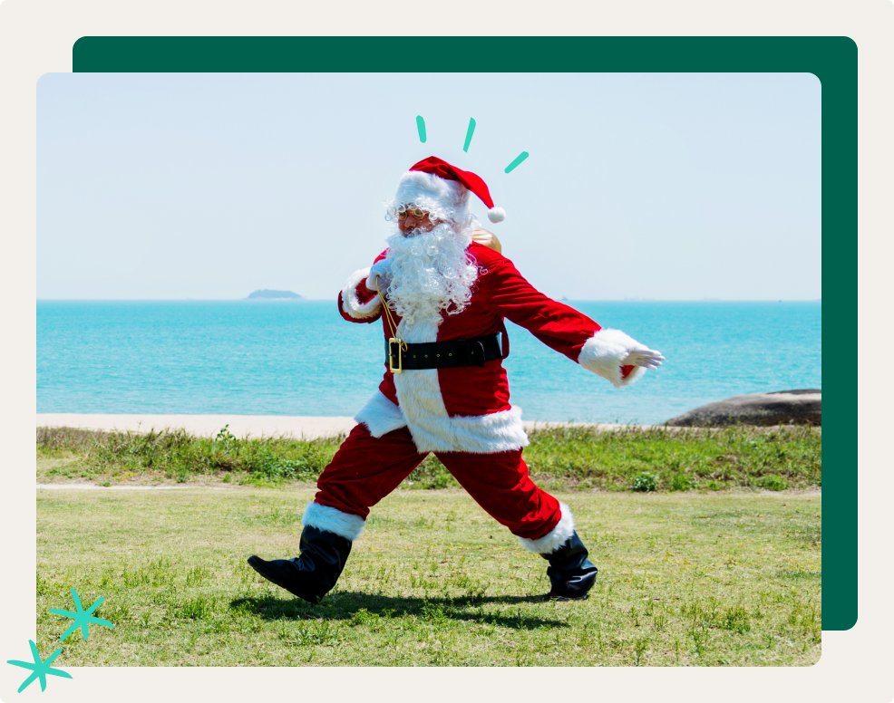 Santa claus on holiday