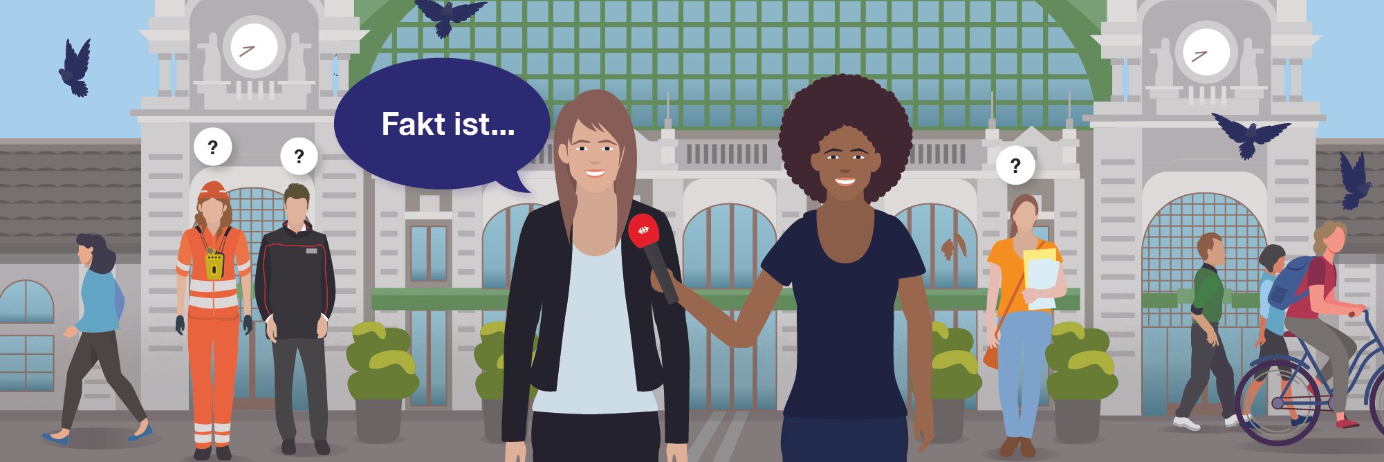 Lupe fokussiert SBB Logo (Visualisierung)