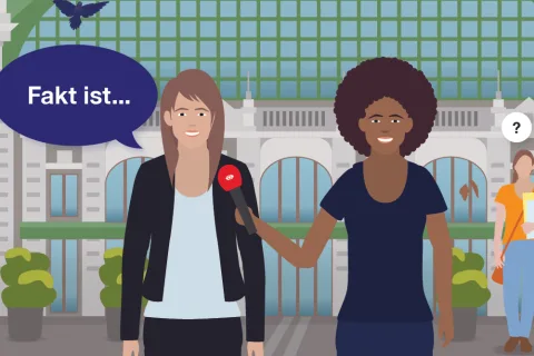 Lupe fokussiert SBB Logo (Visualisierung)