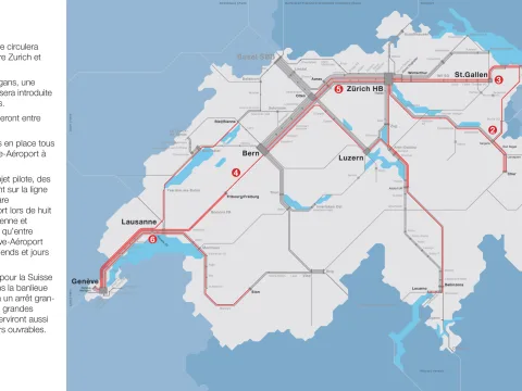 Carte présentant un aperçu des principales nouveautés de l’horaire 2025.