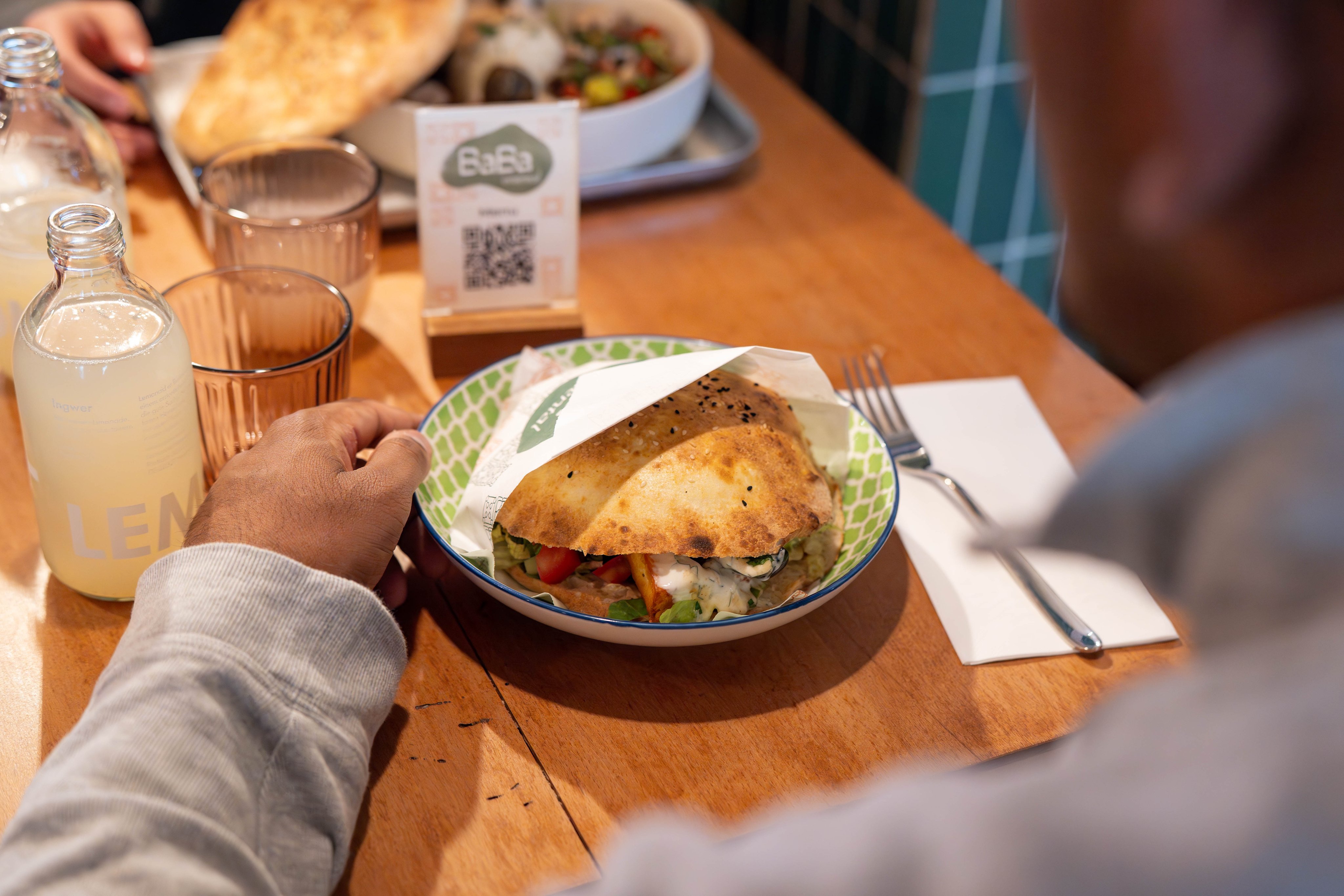 Plate of flatbread dish
