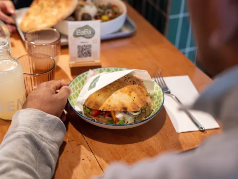 Plate of flatbread dish
