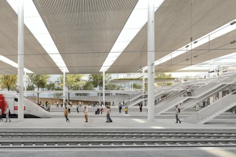 Der Westteil des Bahnhofs Basel SBB künftig gemäss Siegerprojekt.
